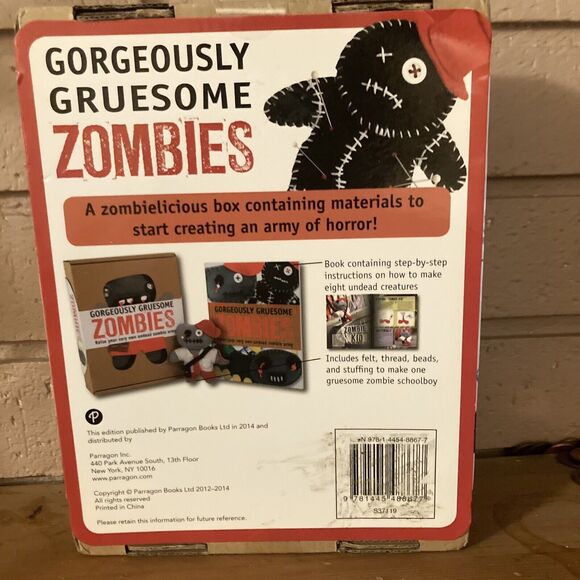 Gorgeously Gruesome Zombies DIY Plush Kit Zombie School Boy Stuffed Animal - Picture 3 of 4